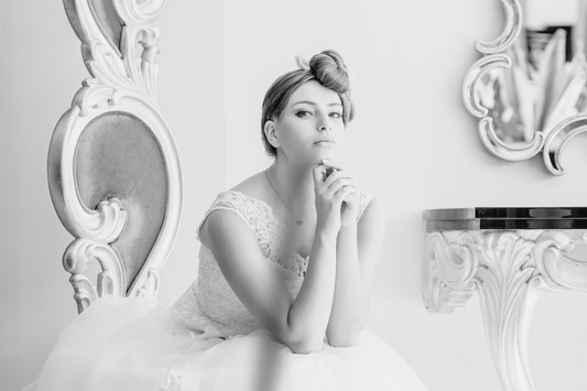 A woman in a wedding dress represents the Hayley Paige court case and intersections of intellectual property and social media.